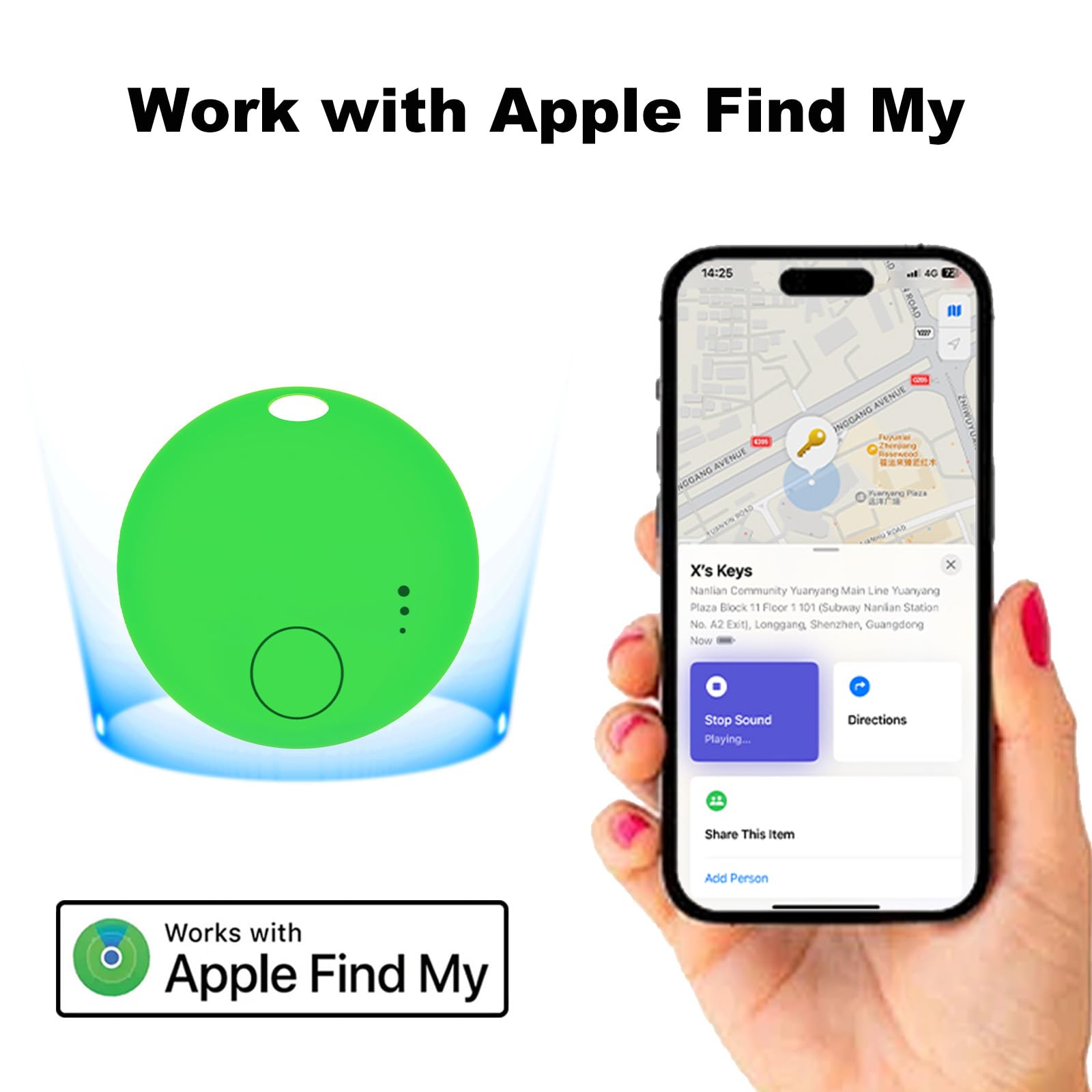 Esky Air Tag, Bluetooth Luggage Tracker Works with Apple Find My APP (iOS Only, Not for Android), Key Finder and Item Locator for Luggage, Backpack, Suitcases, Pets, Wallet