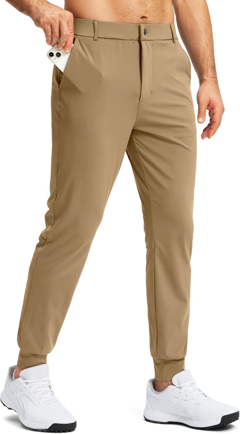G Gradual Men's Stretch Golf Joggers with 3 Pockets Slim Fit Sweatpants Work Dress Casual Pants for Men with Belt Loops