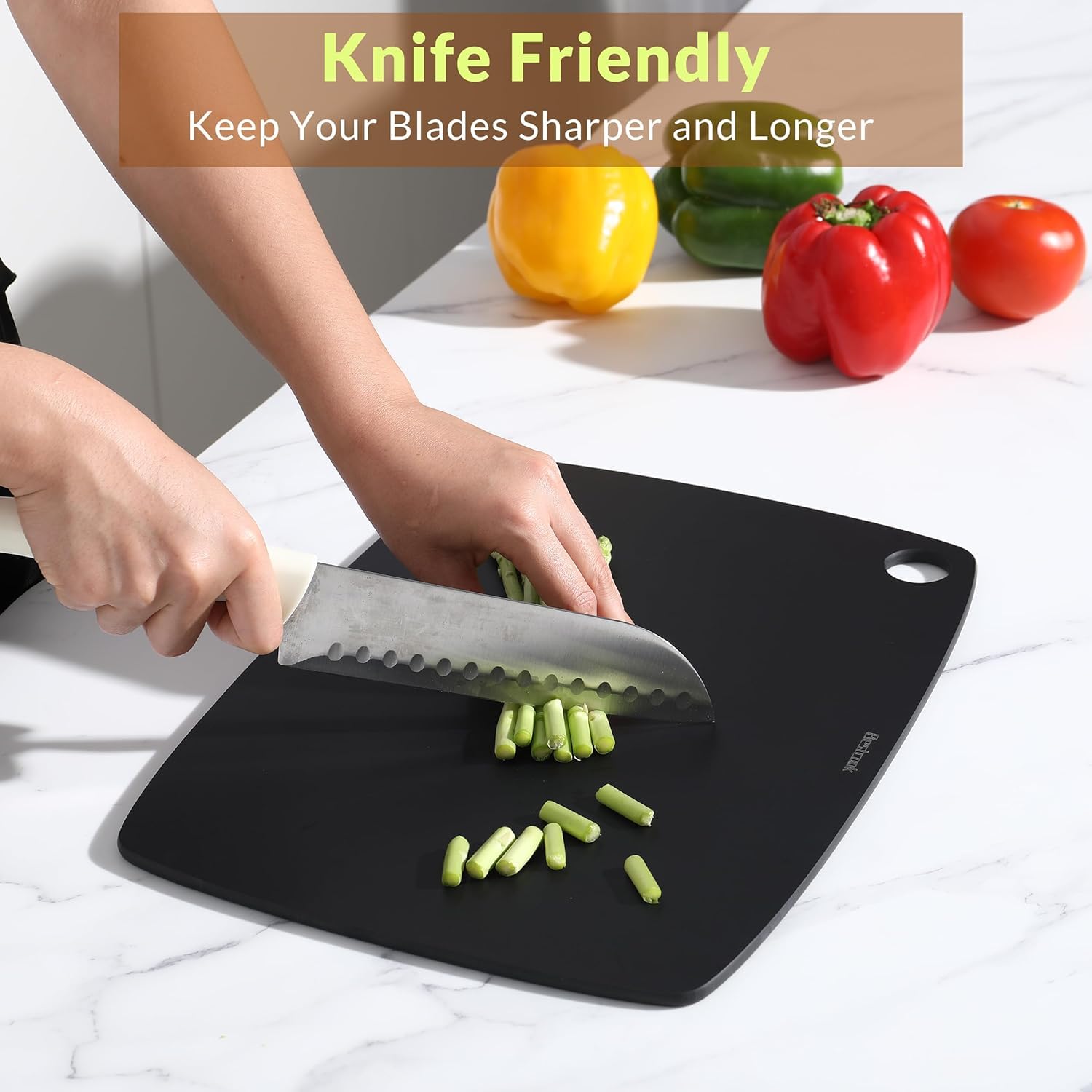 BESTCOOK Wood Cutting Board for Kitchen, High Density Non-Porous