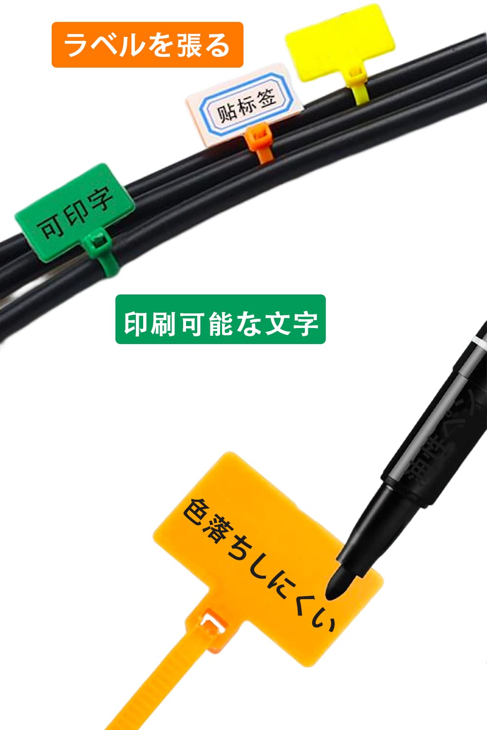 Amazon.co.jp: YFFSFDC ケーブルコードラベル ケーブル専用 ネームタグ