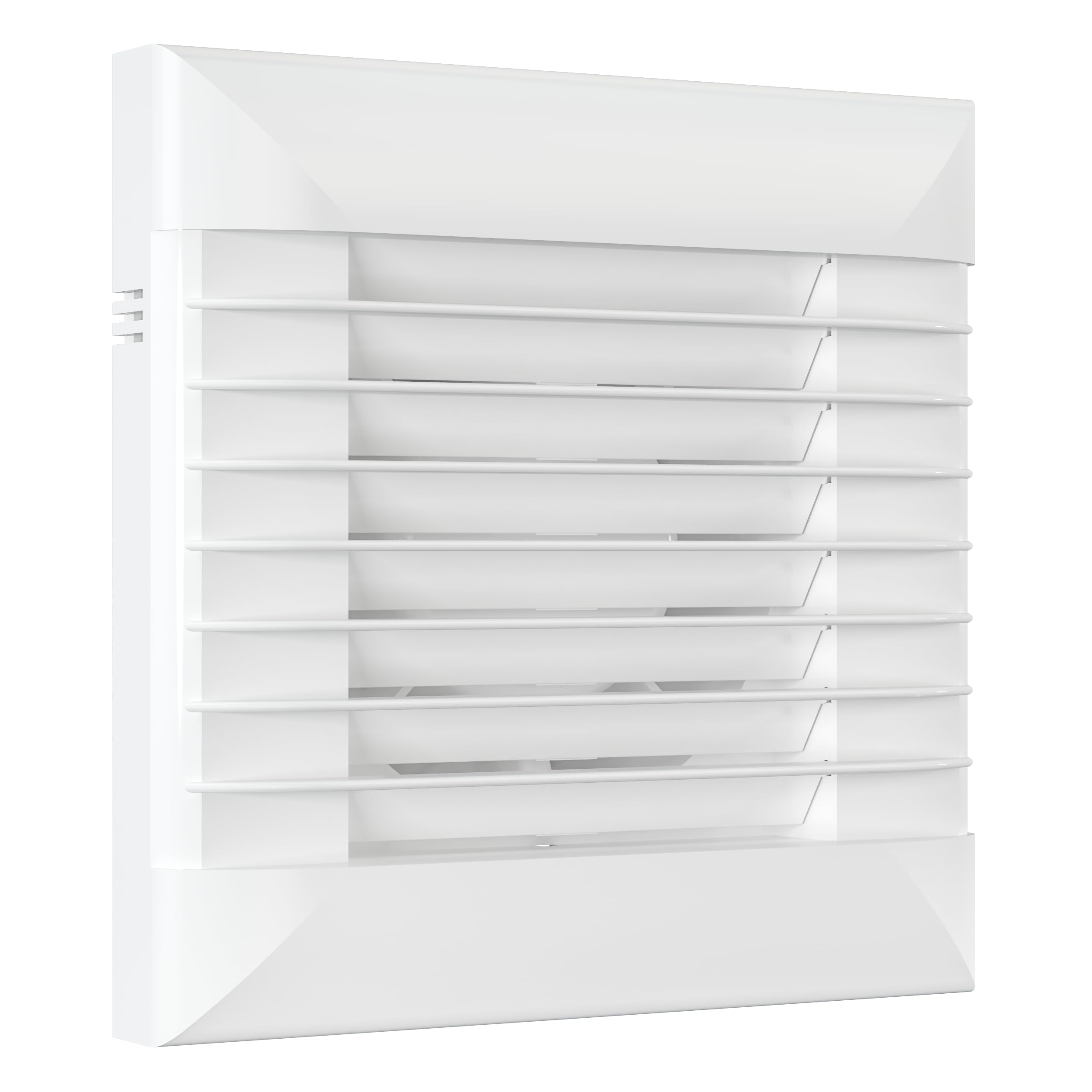 Vlano FLAP 100/125 TH Badlüfter mit Feuchteregelung, Nachlauf, Automatische Jalousien, 85/130 m³/h, Abluftlüfter, Wandventilator, Hygro, Timer, 100mm, 125mm, Weiß (100 mm)