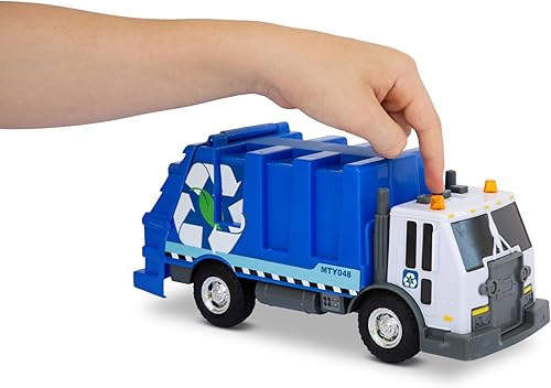 Miniatura 4 de Mighty Fleet Rescue Force - Camión de basura de juguete de 12 pulgadas, luces y sonidos realistas, contenedor de reciclaje desmontable, diseño