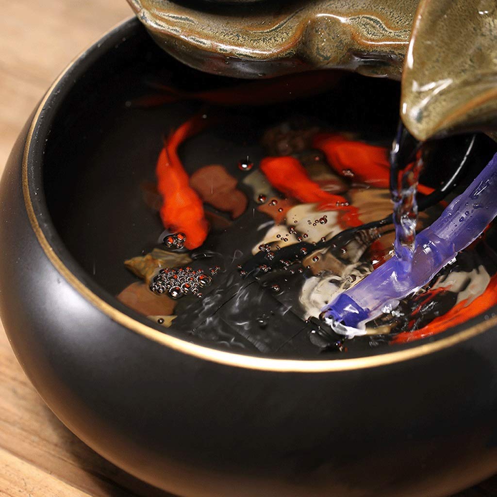 Fuente de Interior Pequeñas Fuentes de Mesa Feng Shui Fuente de Agua Zen Relajación Tabletop Fountain Decor Ornaments para Interiores o Exteriores Fuentes de Agua Decorativas