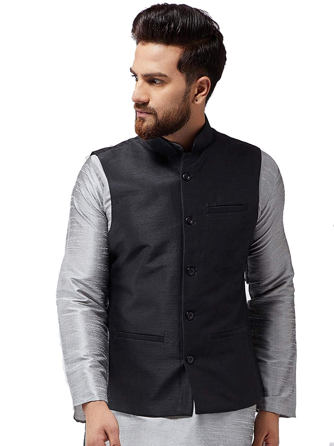 abh lifestyle Men's Silk Blend Waistcoat/Nehru Jacket-picture-14