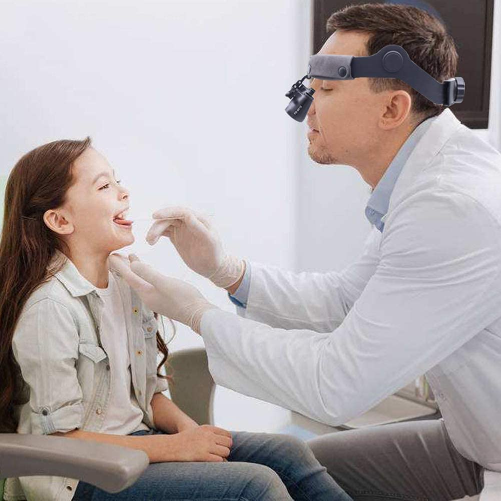 Lente d'ingrandimento con luce, lente d'ingrandimento medica per dentisti, strumenti chirurgici dentali, lente d'ingrandimento binoculare 2,5 x 3,5 x 420 mm lente in vetro ottico (2,5X)