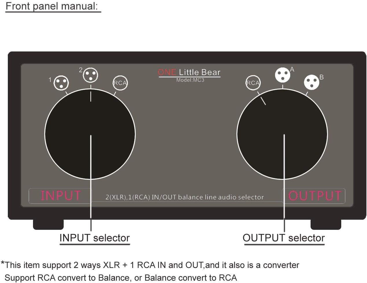 Buy ONE Little Bear MC3 2IN2OUT XLR Balanced/RCA Converter Audio
