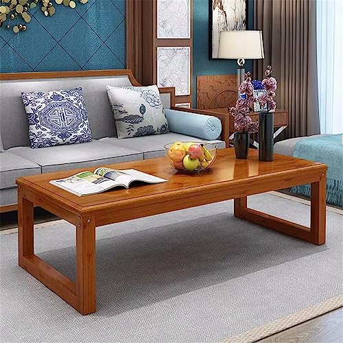 Mesa de Centro de Madera Maciza con Superficie de Pino, Mesa de salón Rectangular de Madera Maciza, mesas centrales de Madera Vintage industriales, para Sala de Estar, hogar y Oficina, noga