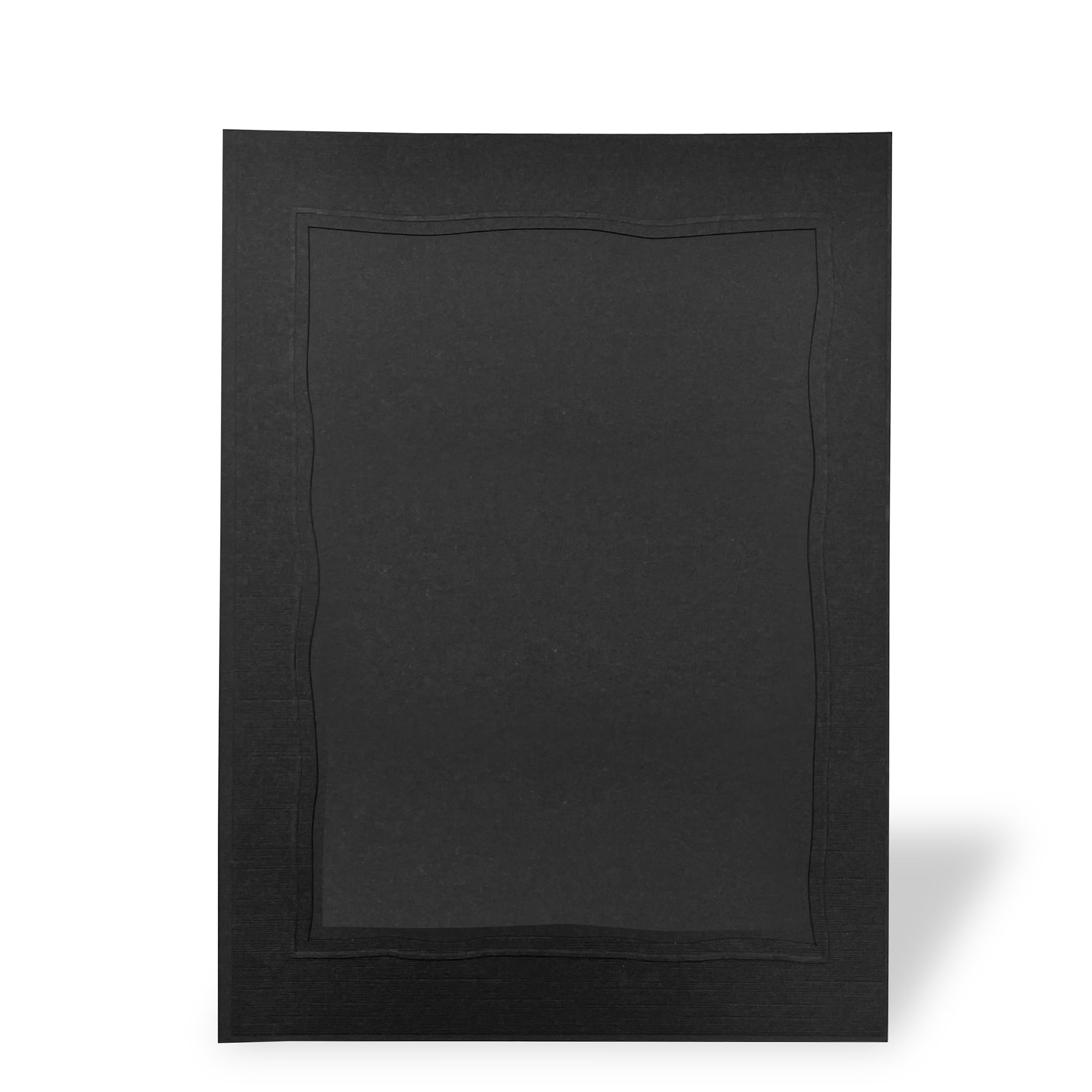 100 Stück Endlosleporello Leinen schwarz Wellenausschnitt für Bilder 13x18 cm nach Bedarf teilbar, für Jubiläum, Beerdigung, Trauerfeier, Geburtstag, Fotos, Lebenslauf