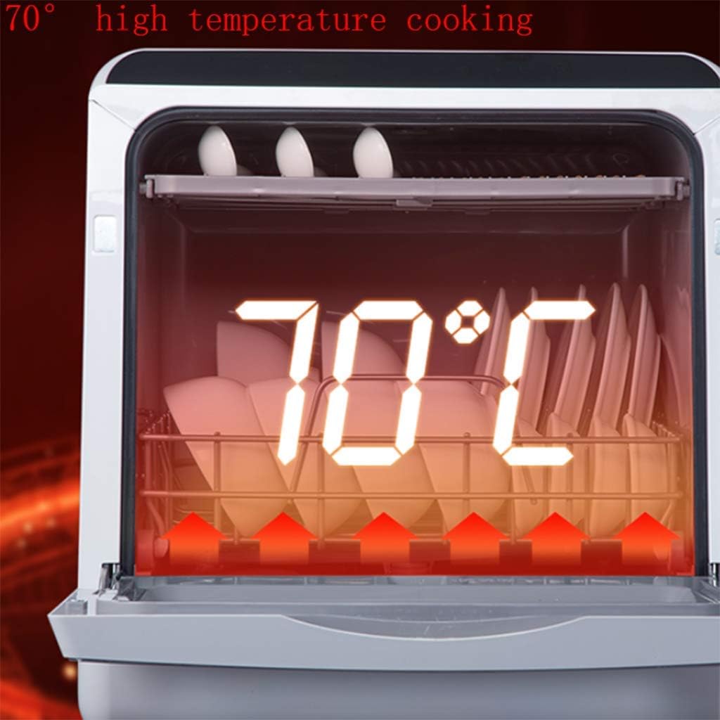 Tabletop Dishwasher Automatic Countertop Portable Mini Dish Washer, 220V Spray Up And Down 360掳 Azimuth For A 6-Port 6 Set Meal Large Capacity Practical