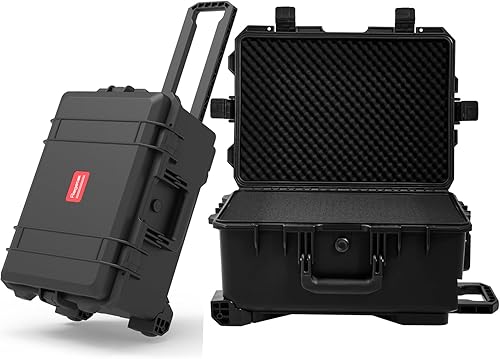 Estuche rígido impermeable, 23 x 17 x 11.5 pulgadas, estuche con ruedas / espuma personalizable, cámara, herramienta electrónica, almacenamiento de