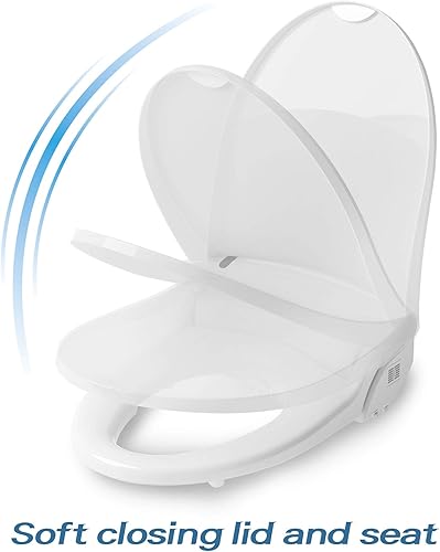 Miniatura 8 de J-2R Bidé eléctrico inteligente para asiento de inodoro, se adapta a inodoro redondo, agua tibia, asiento de inodoro con bidé calentado, control