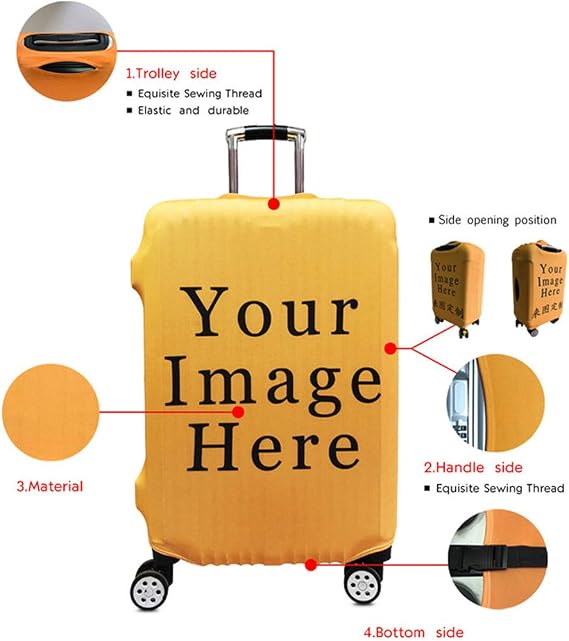 Surwin 3D Print Trolley Case Protective Cover Elastic Anti-Scratch Dustproof Luggage Sleeve Cover Premium Travel Suitcase Protector Elasticized Washable (Cartoons,S (18-20 inches))