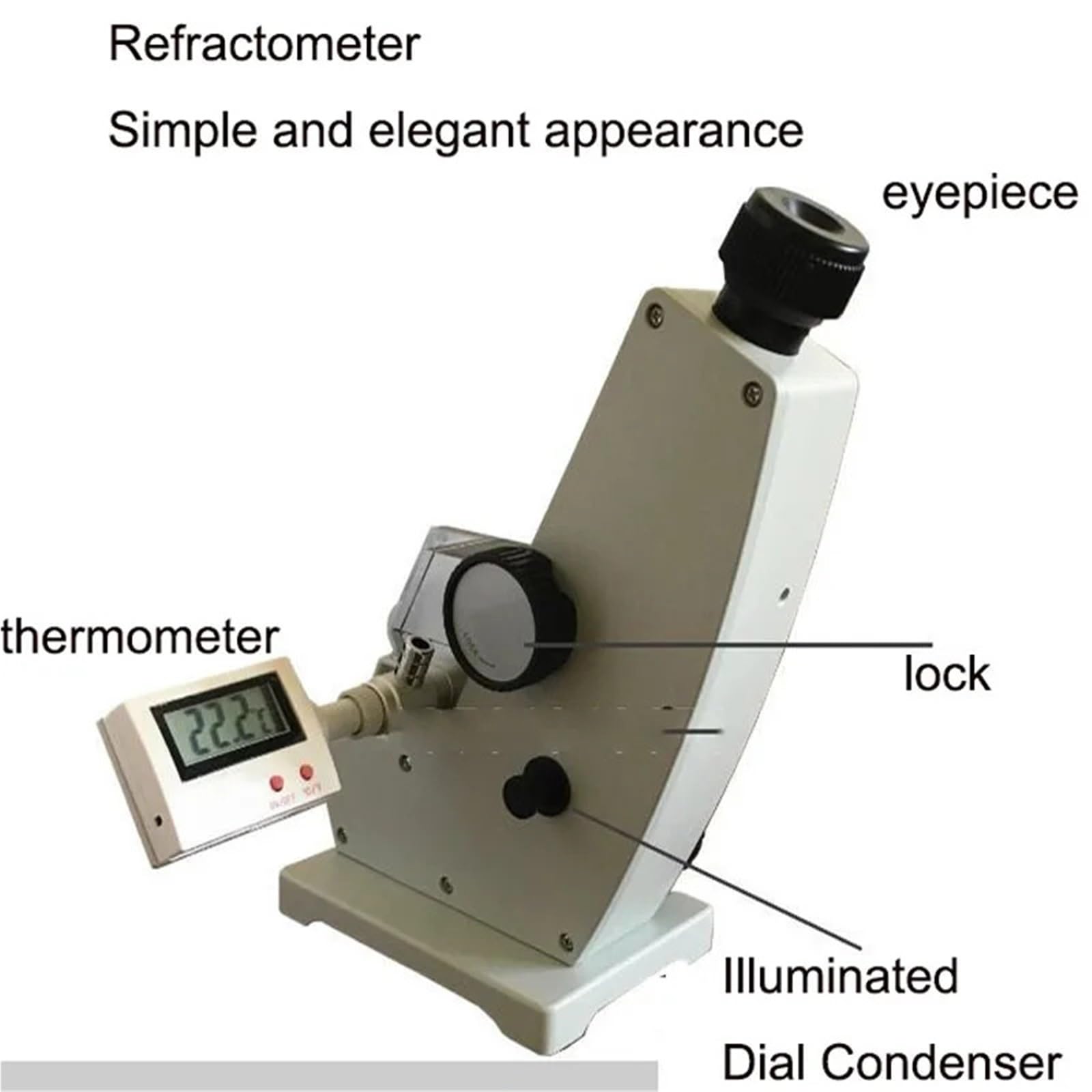 Refractómetro Brix, Medidor De Concentración Laboratorio 2WAJ Refractómetro Monocromático Equipo Óptico Digital,para Mosto