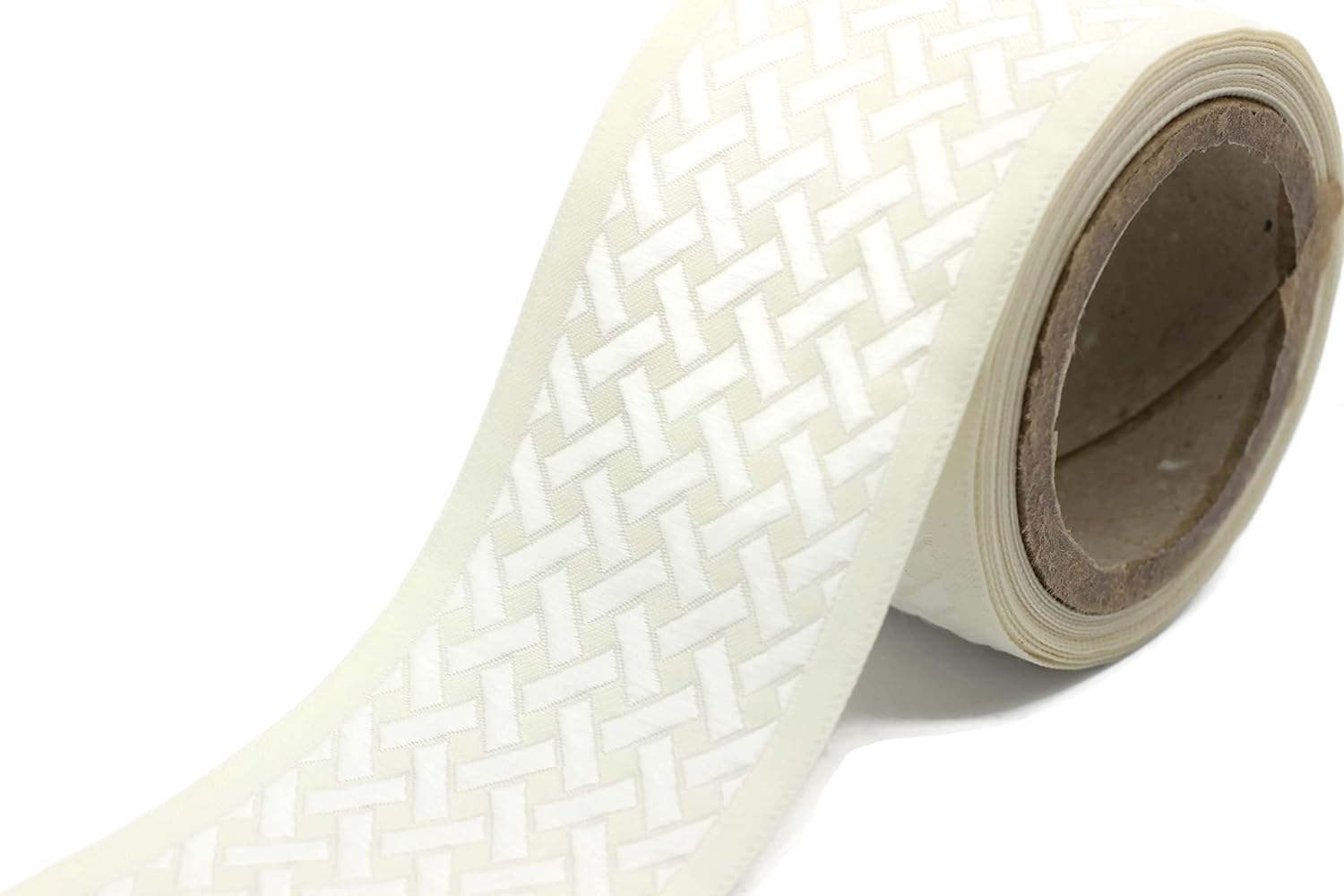 3.8 Yards Spool 2.7" Blue & Dark Gray Knot Embroidered Drapery Trim Jacquard Ribbon for Your Drapes Curtains Drapery Banding Trim Tape V4 179