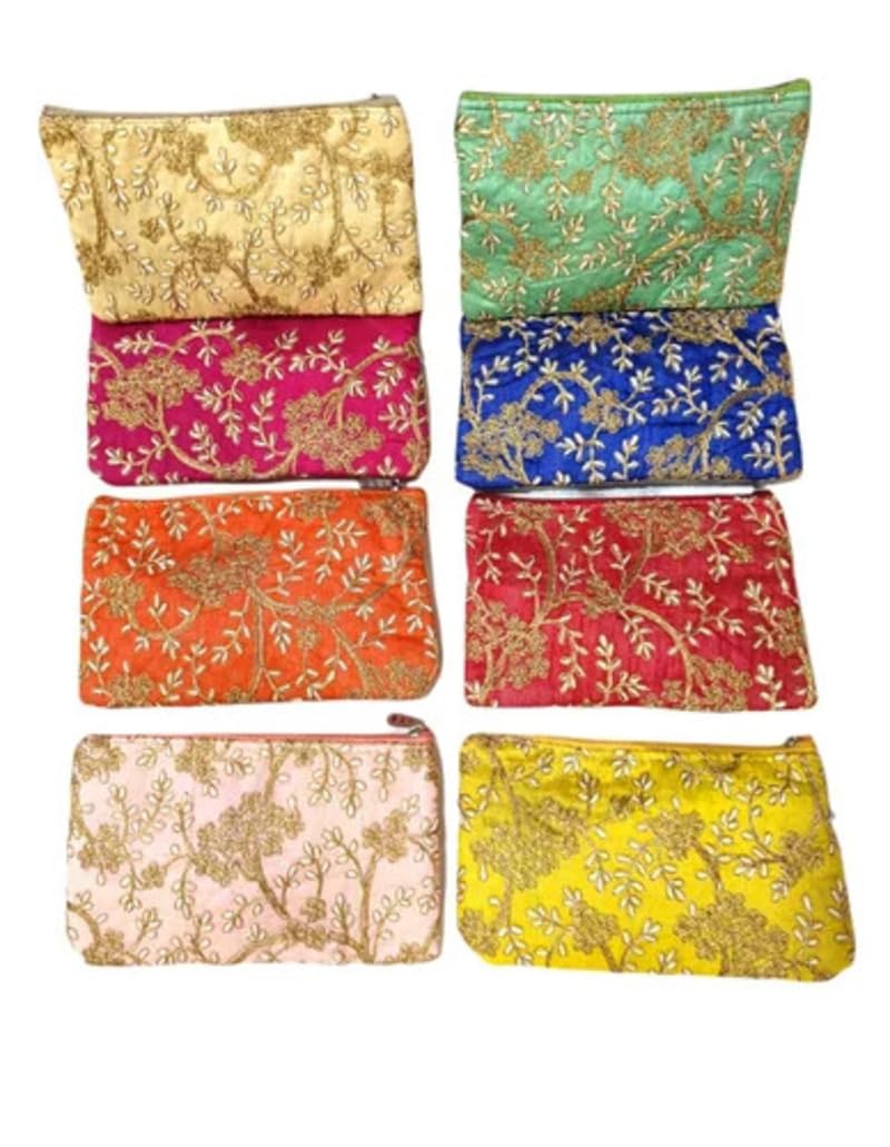 Beautiful Handmade Embroidred Cluch Purse for Wedding diwali Evening Party and return gifting item for haldi mehndi ceremony-image-13
