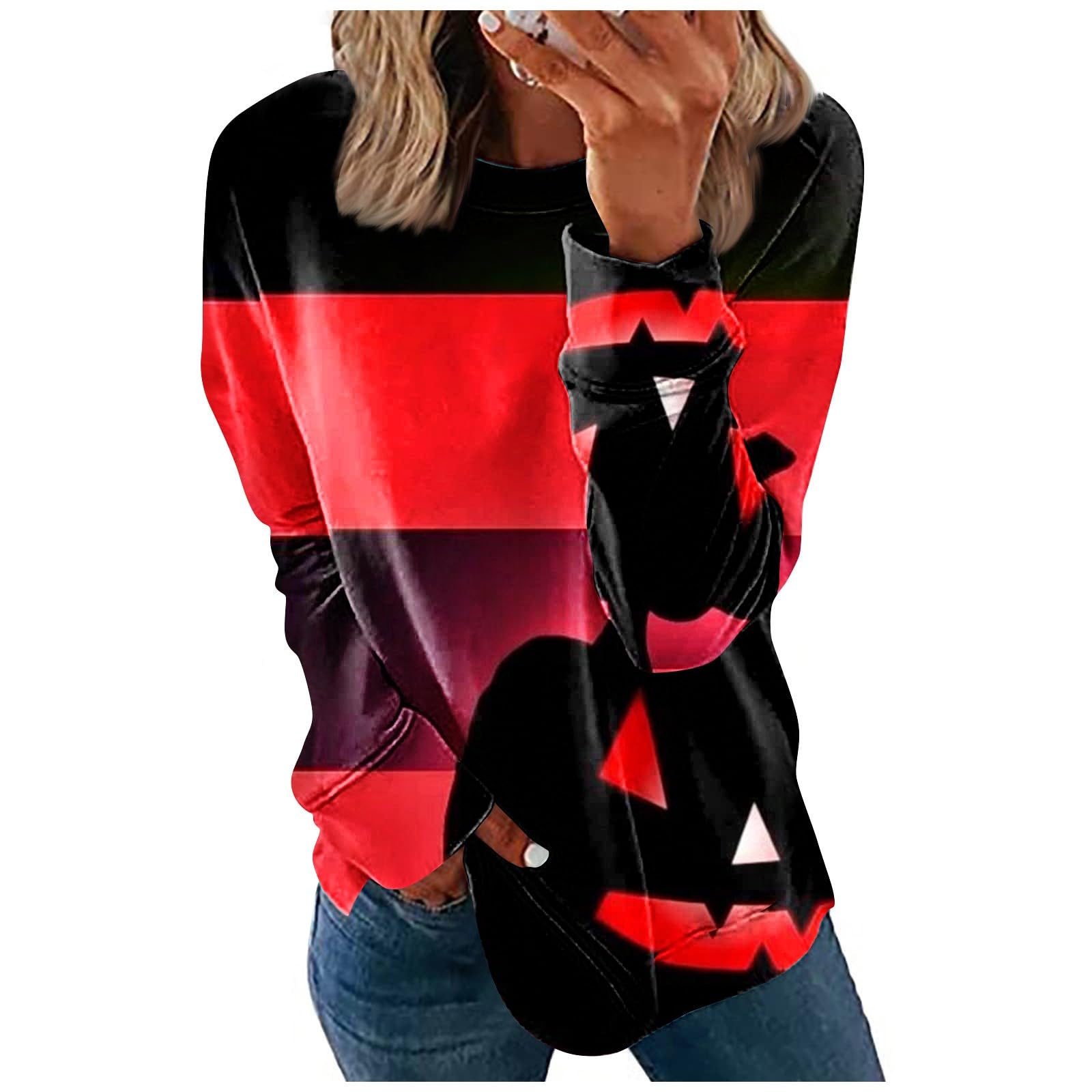 Kvsozwuty Womens Sweatshirts Halloween Half Zip Pullover Tops Trendy Long Sleeve Shirts Fall Clothes Graphic Hoodies Pullover