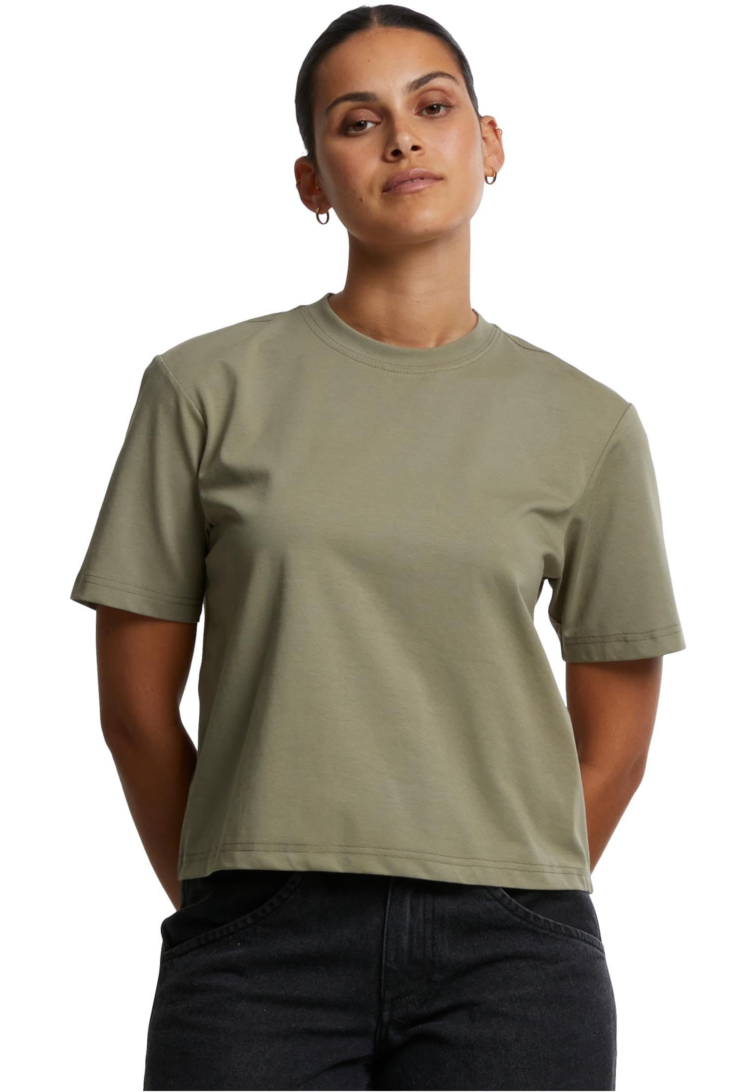 Urban Classics Ladies Sorona Loose Fit Tee Ladies T-Shirt Sizes XS - 5XL, Paleolive, 4XL