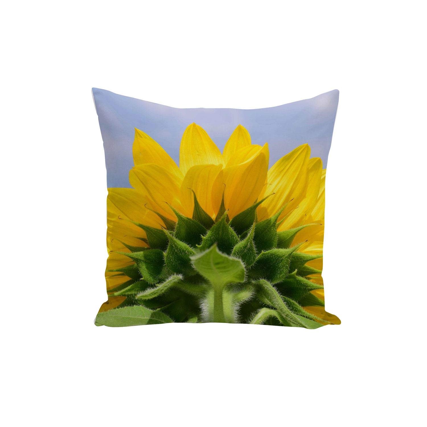 Pillow Cushion Cover 40x40 cmFlower Sunflower Rear View Summer Yellow Blue Sky 40x40cm