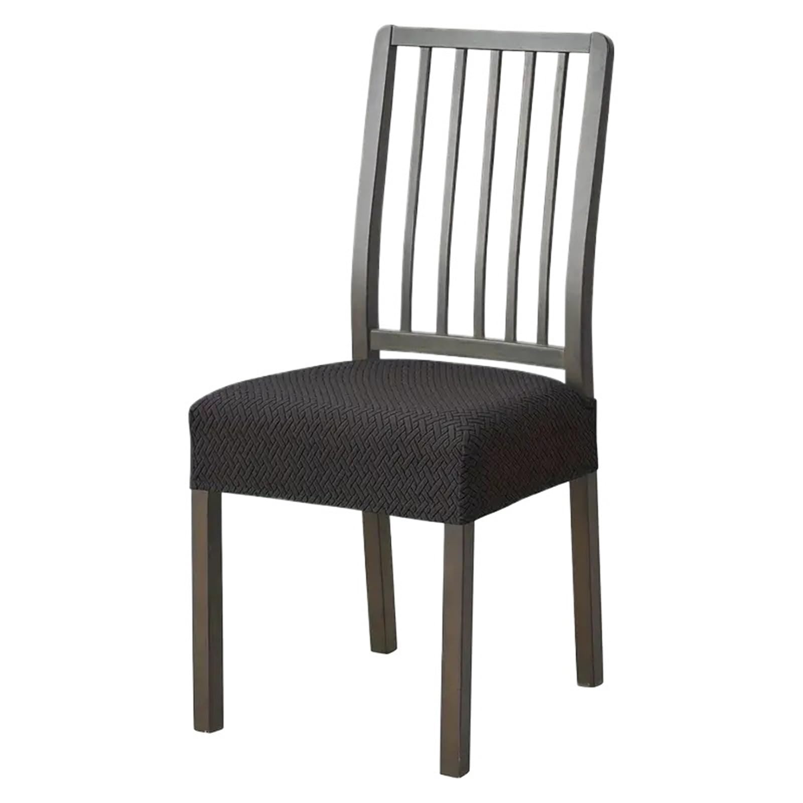 FVDZRFIE Chair Covers 1/4/6pcs Jacquard/Velvet Chair Seat Cover Stretch Removable Chair Slipcover Upholstered Dining Room Seat(Color 4,6pcs)