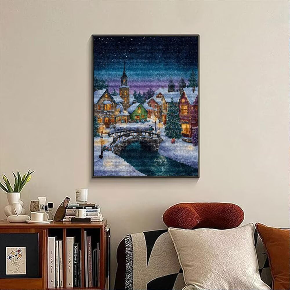 Zestawy do malowania diamentami 5D DIY, most bożonarodzeniowy, zestawy do malowania diamentami dla początkujących dorosłych, okrągłe, pełne wiercenie, zestaw do haftowania, malowanie według numerów