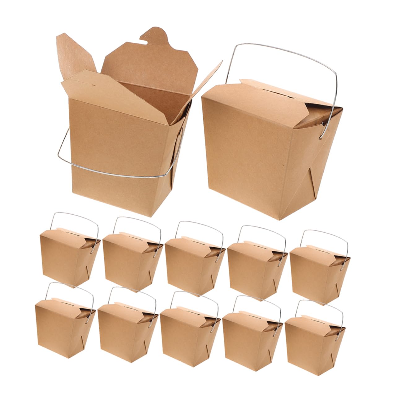 50piezas Cajas De Comida Para Llevar De Cartón Con Asa Unidades De Envases De Papel Para Hamburguesas Comidas Para Llevar Para Picnics y Catering