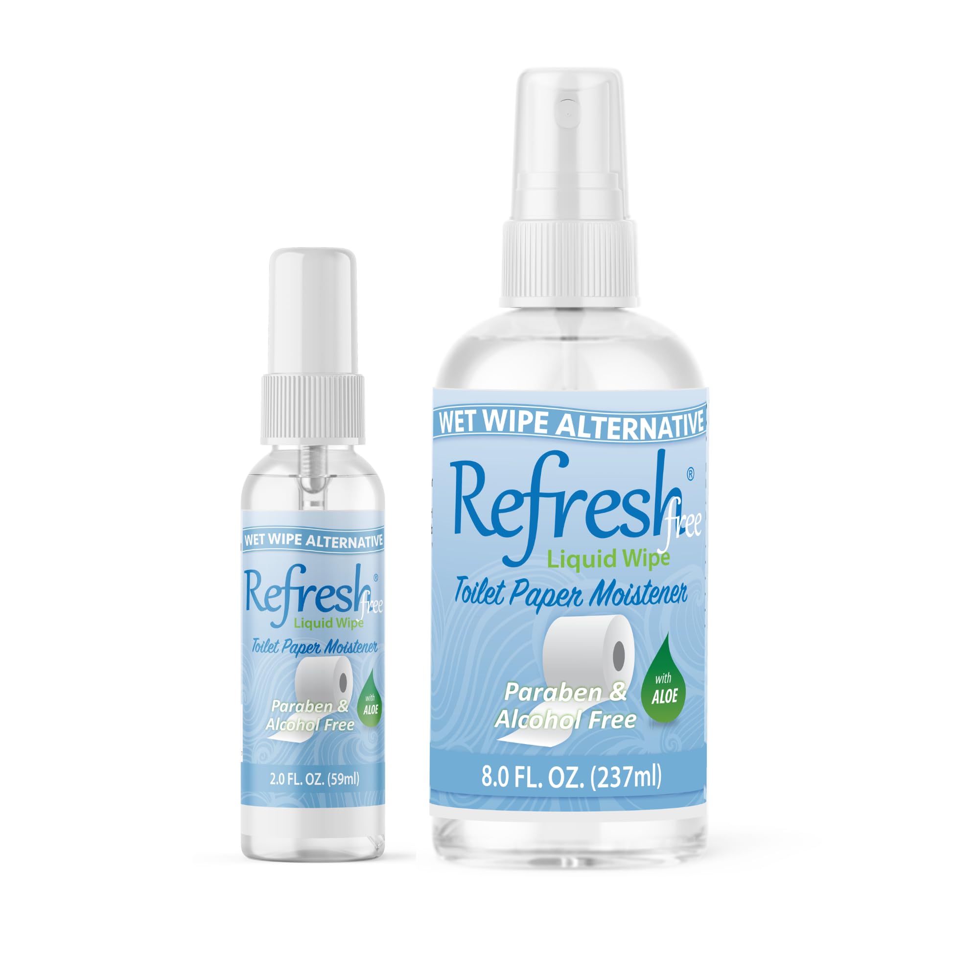 Refresh Liquid Wipe Toilet Paper Spray, Sensitive Skin Formula, 10 Fl Oz (Combo Pack)