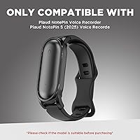 Vista 2 de Pulsera de silicona compatible con grabadora de voz Plaud NotePin, funda de PC con correa ajustable para Plaud NotePin S (2025), correa de repuesto