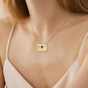 2 Collane Con Ciondolo A Busta Per Coppie – Acciaio Inox Oro Rosa E Argento – Porta Foto - 2