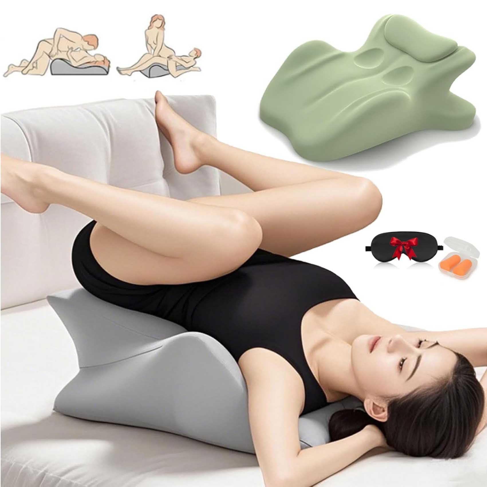 Izbdcy Green Sweet Spot Pillow, Couples Pillow - 27° Angle Perfect Position, Memory Foam Wedge Cushion For Intimacy Support & Back, Ideal For All Postures, Keep The Passion Going All Night (Green)