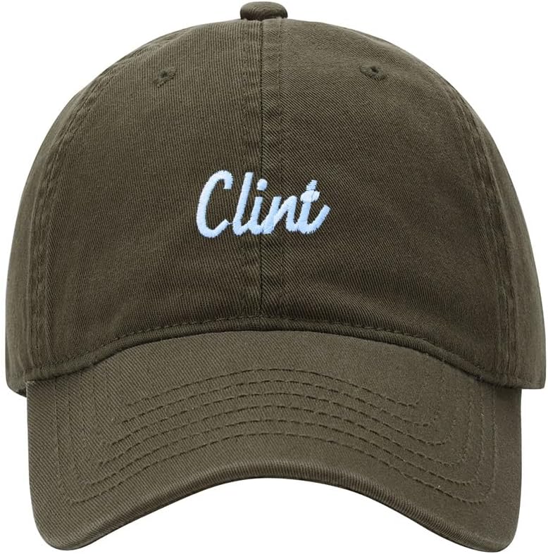 Baseball Cap Men Name Clint Gift Embroidered Washed Cotton Dad Hat Baseball Caps