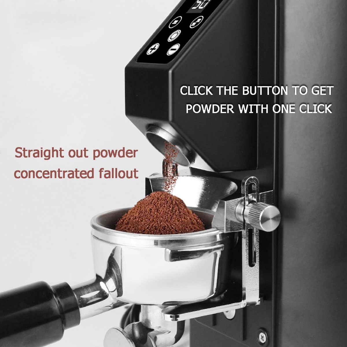Large Capacity Electric Coffee Grinder, 350W Coffee Bean Grinder, 9 Grind Settings, LED Display and Timer, Stainless Steel Head (Black)