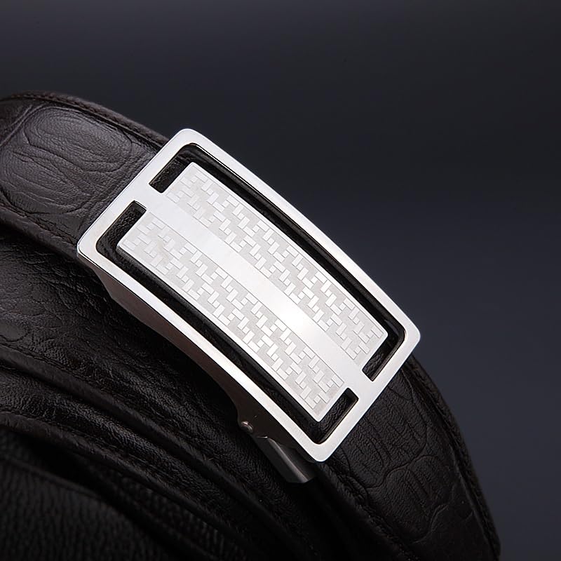 Stainless Steel Automatic Buckle Belt Men's Pants Belt Men's Belt(125cm)3