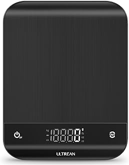 Ultrean Food Scale, Digital Kitchen Scale with LED Display, Weight Grams and Ounces for Baking Cooking, 6 Units with Tare Function, 11lb (Batteries Included)
