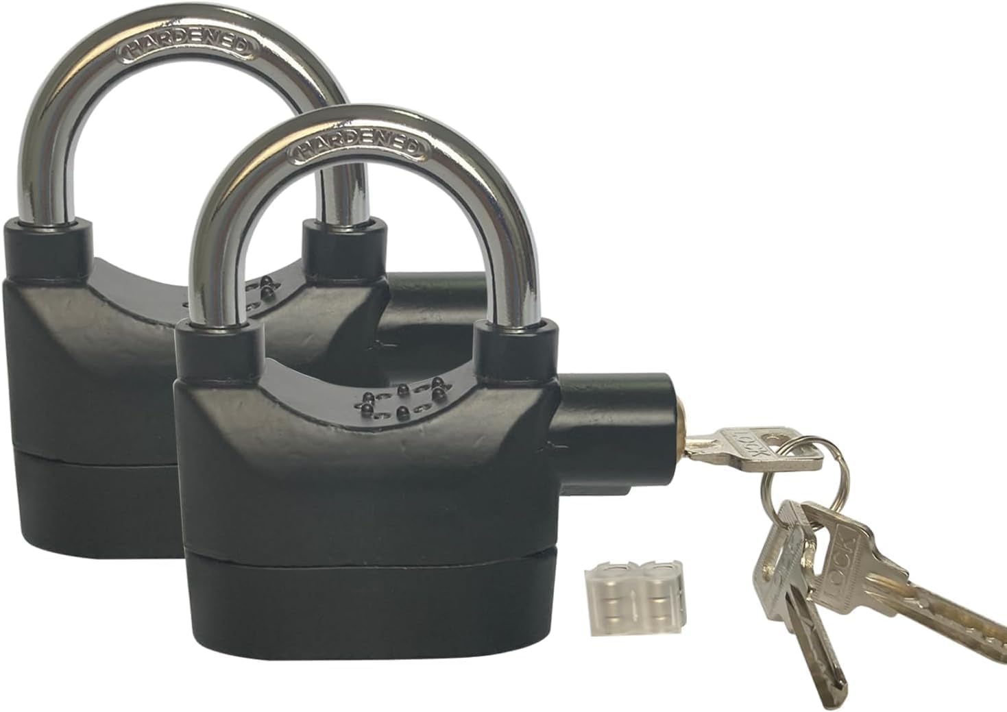 110dba Alarm Lock, Universal (2PCS) Alarm Padlock, Anti-Theft Security Siren Alarm Lock, Keyed Padlock for Door Window Motor Bicycle