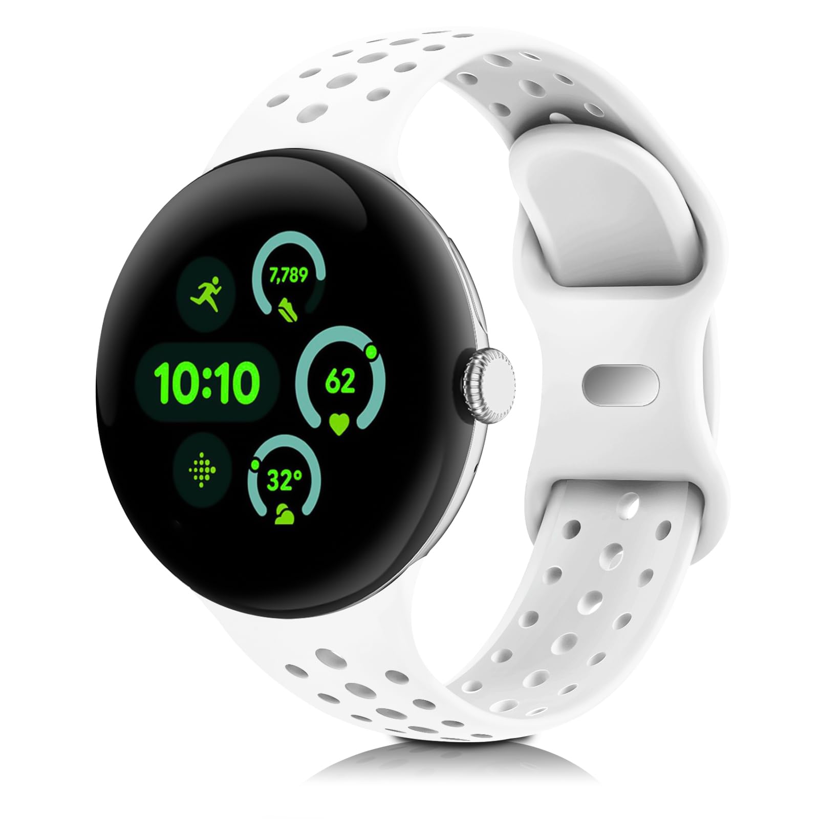 HAYONLIY Sport Bands Compatible for Google Pixel Watch 4 45mm/Pixel Watch 3 45mm, Breathable Wristband Replacement Soft Silicone Strap for Women Men