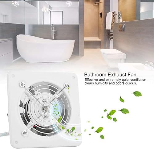 Miniatura 4 de Ventilador de escape de metal de 4 pulgadas de 3.937 in, montado en la pared, 20 W, 140 mh, extractor de ventilación con válvula de retención