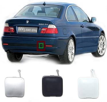 Rear Tow Cover for 02-04 BMW 3 Series E46 Fit 316i 318i 320i 325xi 325i 330xi 330i 2002 2003 2004 Bumper Hook Eye Towing Cap 51127066198 Black