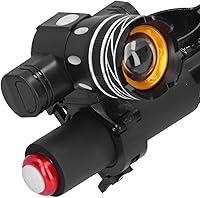 Vista 5 de Faros delanteros para manubrio de scooter, luces de bicicleta recargables por USB, kit de luces eléctricas para scooter de tercer engranaje, kit