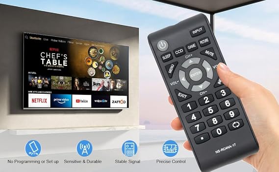 Universal Replacement Remote for Insignia LCD TVs - Compatible with Select 2019-2023 Models, No Programming Required