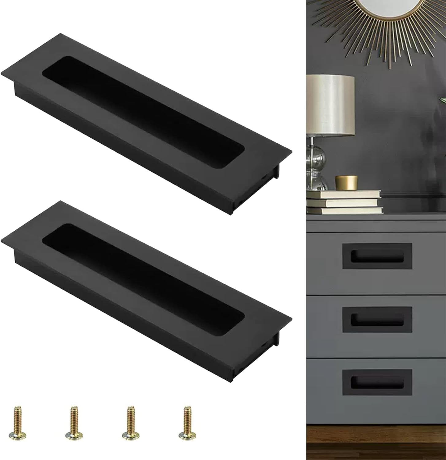 Onsolo Sliding Pull Flush Door Handle Set Flush Recessed Pull Handle