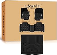 Vista 27 de LASFIT - Tapetes de suelo y maletero de auto, ajuste personalizado, de TPE, para todo tipo de clima, impermeable, juego completo, negros