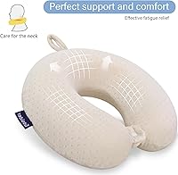 Vista 4 de Almohada de Espuma Viscoelástica para el Cuello, Cómoda Almohada de Viaje para el Cuello, Soporte para Cuello y Cabeza, Ligera y Portátil, Almohada