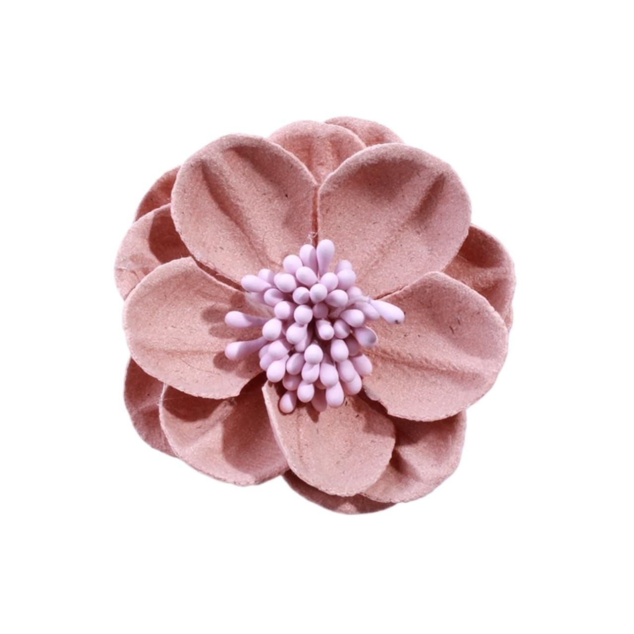 SUODEBYY Fabric Flowers 10PCS 5CM Artificial Felt Fabric Flowers With Stamen For Wedding Invitation Chic Fake Flower For Home Dress Decoration(Peach)