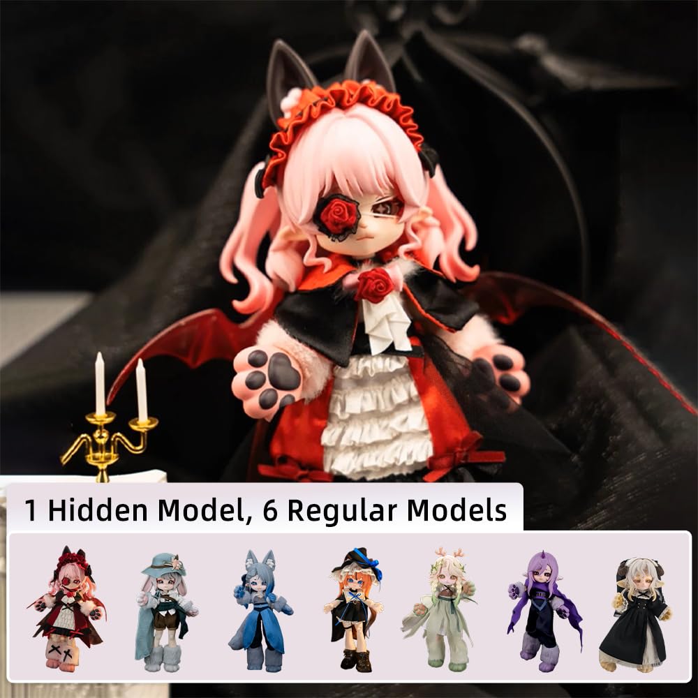 niannyyhouse BJD Geheimbox Figuren, dediziert für die Luna-Serie, Skala 1/12, Kugelgelenk-Puppe mit Kleidung, Sammelfigur (1 Stk)