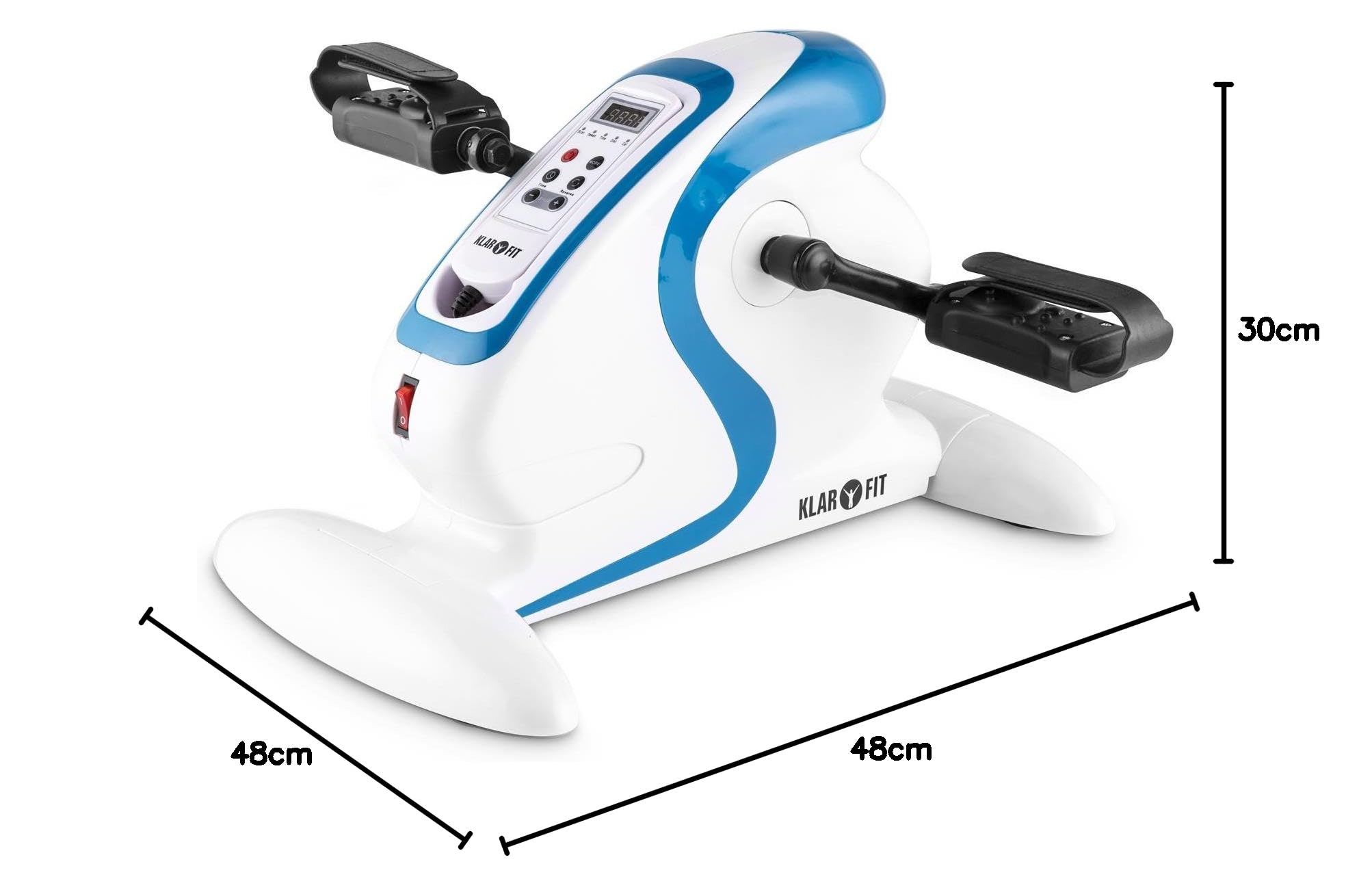 Klarfit Cycloony Beintrainer - Pedaltrainer für Muskelaufbau, 70 W Beintrainer für zuhause, 12 Geschwindigkeitsstufen, Trainingscomputer, Vor- / Rückwärtslauf
