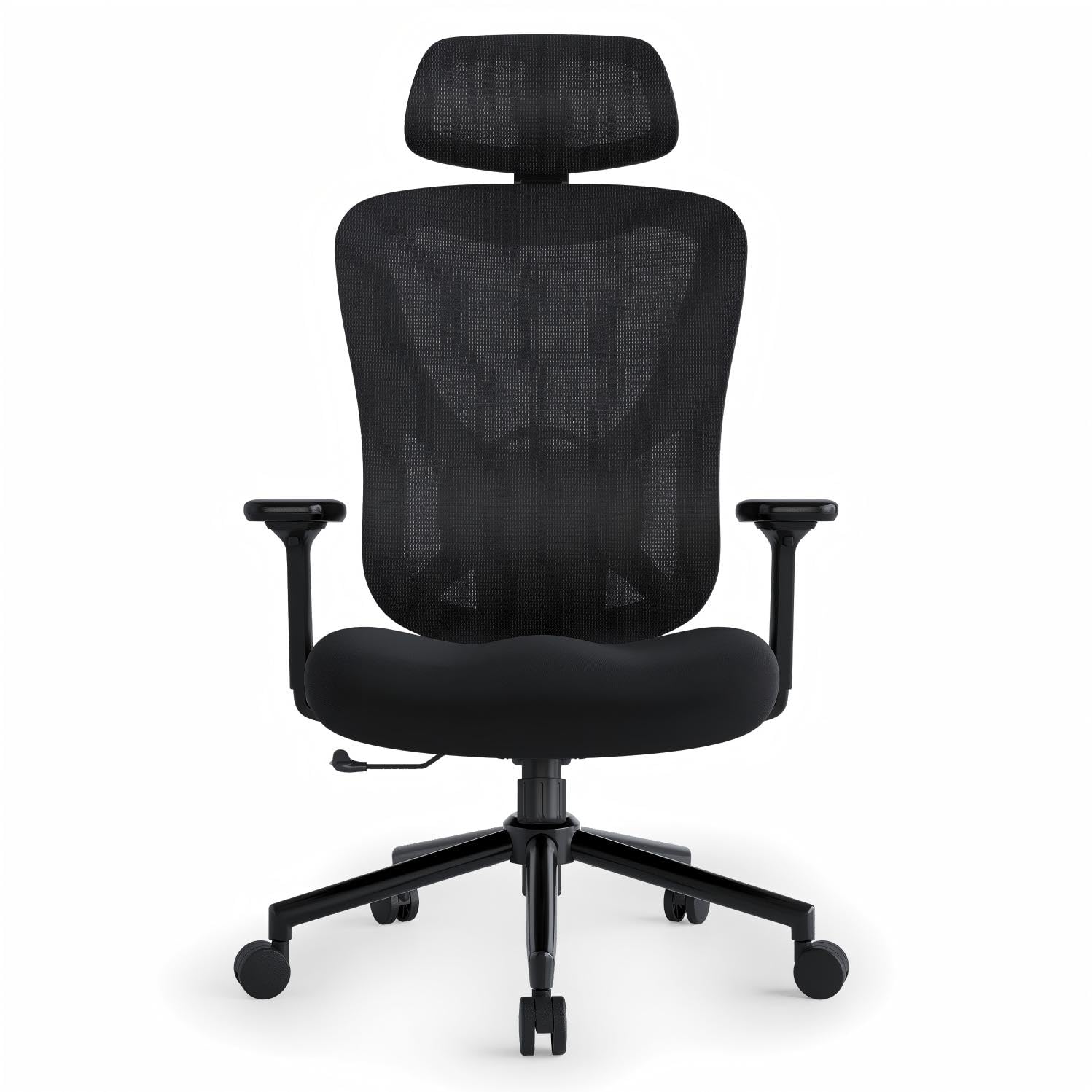Eucladoceros Silla Ergonomica Escritorio, Silla Oficina con Respaldo Elevable, Soporte Lumbar 3D Ajustable, Reposacabezas y Reposabrazos, Silla Gamer con Bloqueo de Inclinación de 125°(Negro)