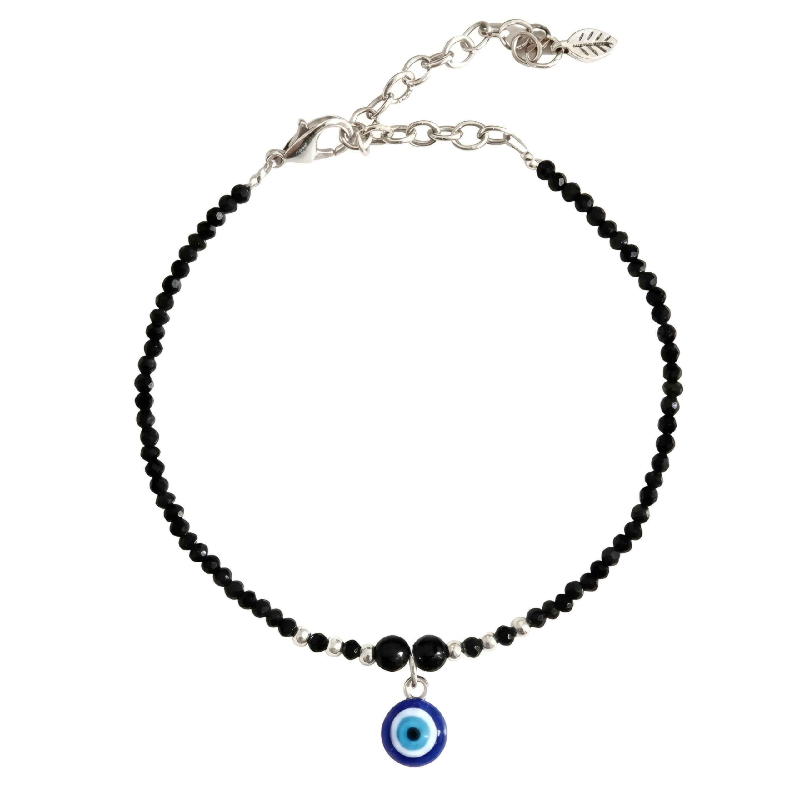Evil Eye Anklet for Women and Girls - Black Crystal Beads Nazar Bracelet for Leg - Handmade Protection Jewellery with Adjustable Chain - Spiritual Amulet Leg Chain Accessory-image-10