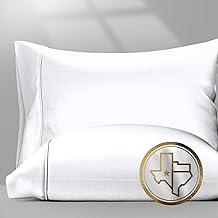 TEXAS LINEN CO. 100% Egyptian Cotton Pillow Cases King Size Set of 2 - Luxury 1500 Thread Count Sateen White Pillow Covers, Soft & Breathable 5 Star Hotel-Quality Pillowcases, Fits King Size Pillows