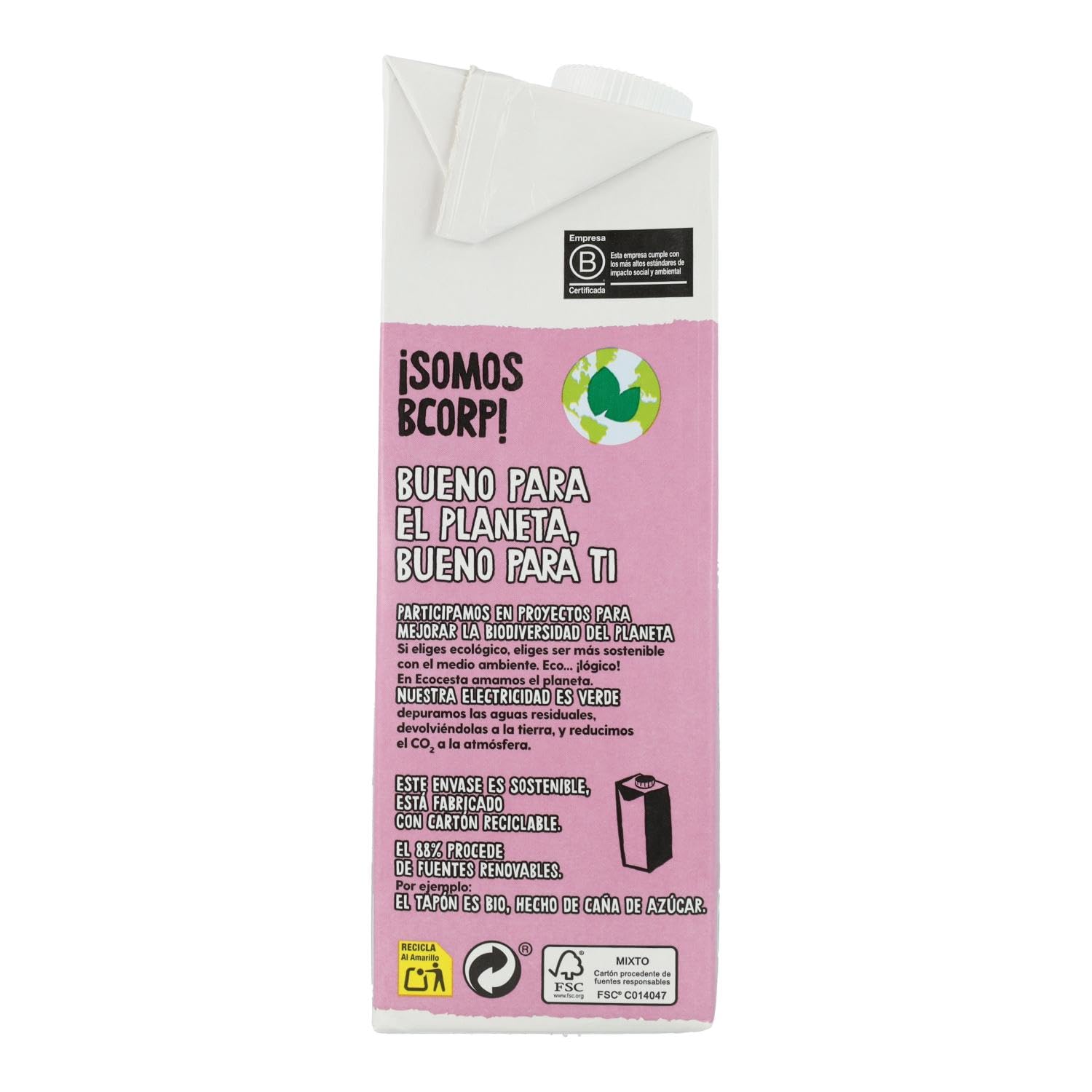 Ecocesta bebida vegetal de arroz y coco Bio 6 X 1L
