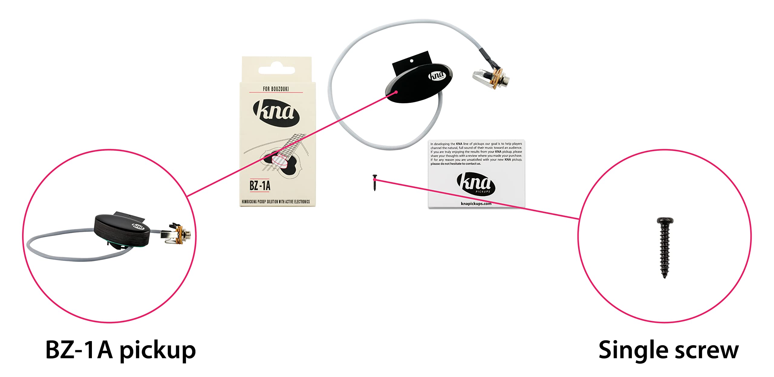 Amazon.com: KNA BZ-1A Active Humbucking Soundhole Pickup for 8